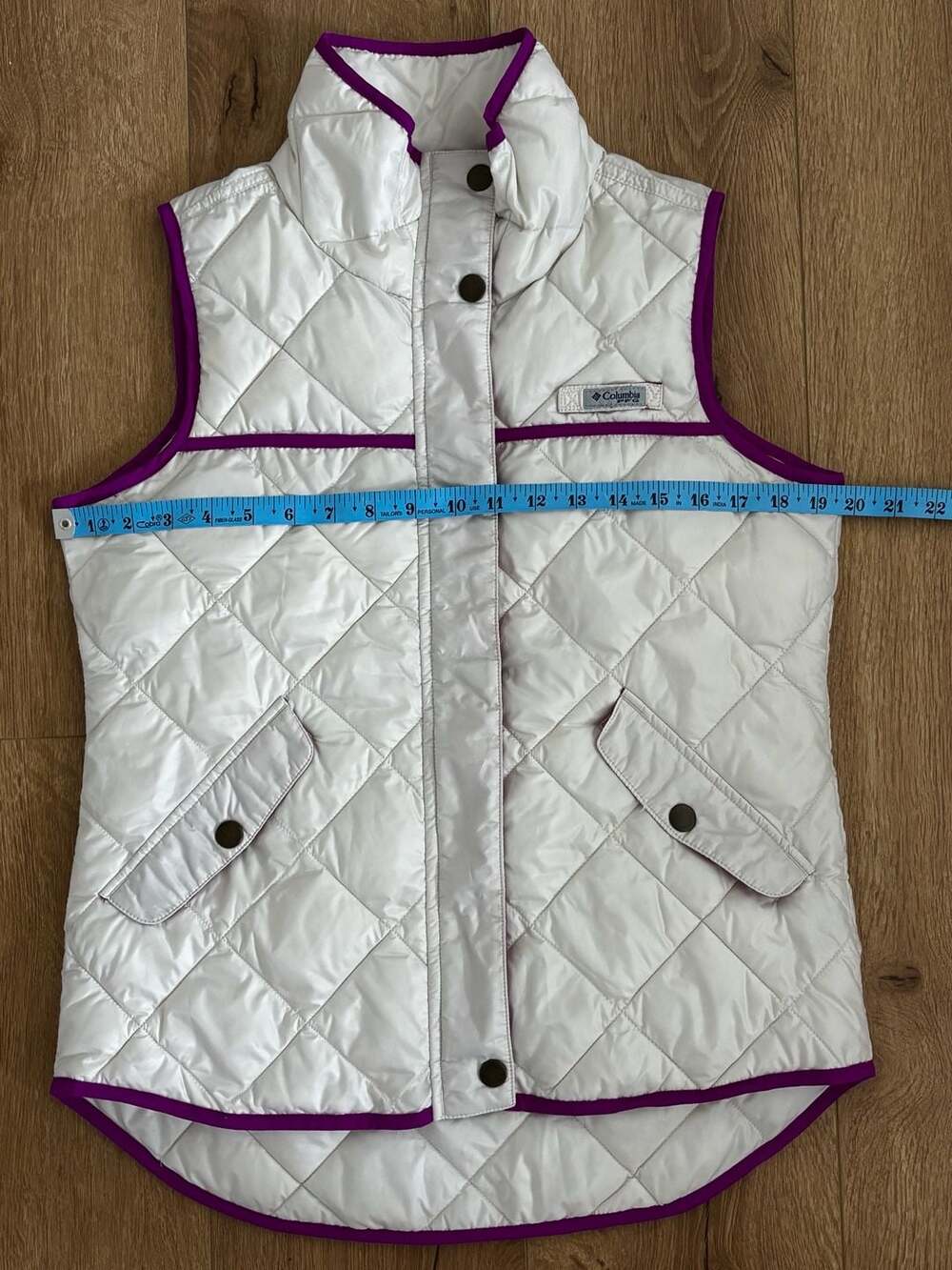 Columbia PFG Reel Relaxed Quilted Vest White Purple Size S - Picture 5 of 7